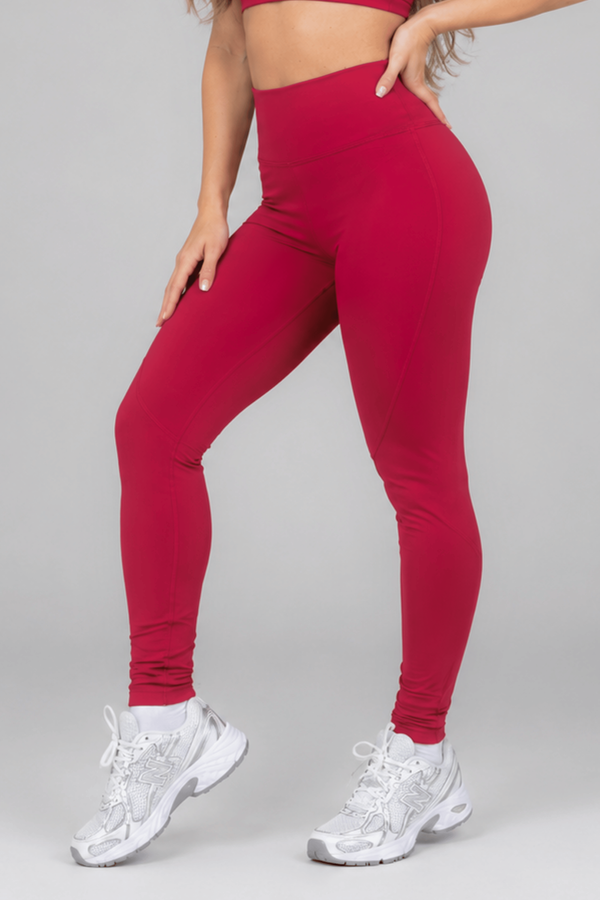 Calça Legging Fitness Montaria Cintura Alta Vernelho