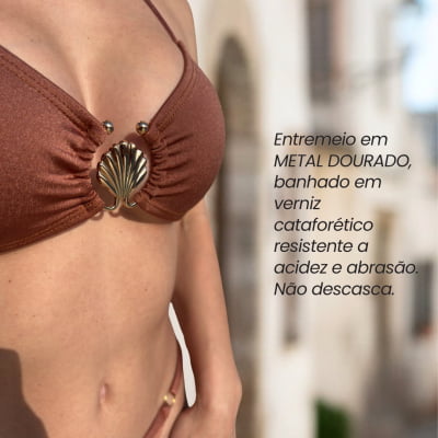 Biquíni Butterfly Trilobal Gloss  Com Calcinha Fita Marrom