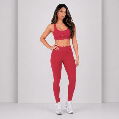 Conjunto Top Nadador com Legging Calça Legging Montaria | AMARIM