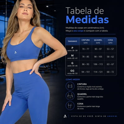 Calça Legging Fitness Montaria Cintura Alta Azul