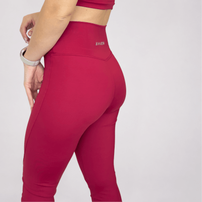 Calça Legging Fitness Montaria Cintura Alta Vernelho