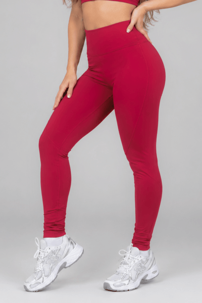 Calça Legging Fitness Montaria Cintura Alta Vernelho